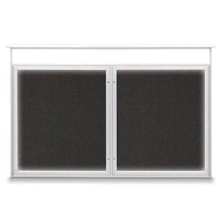 United Visual Products Open Faced Traditional Rounded Corkboard UV647ARC-SATIN-PEARL